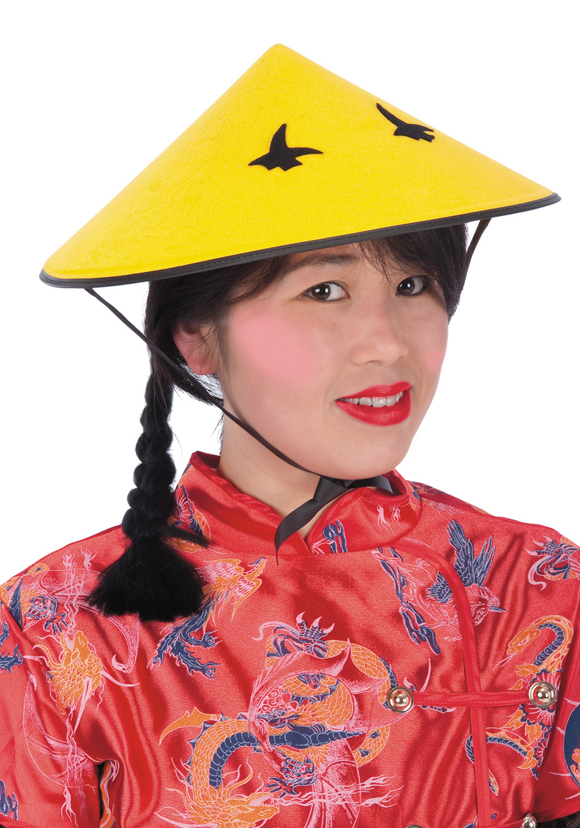 Cappello cinese con treccia