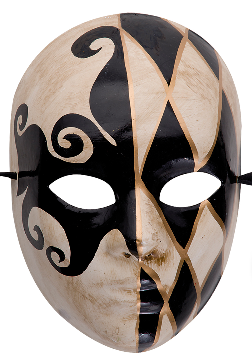 Maschera cartapesta decorata rombi